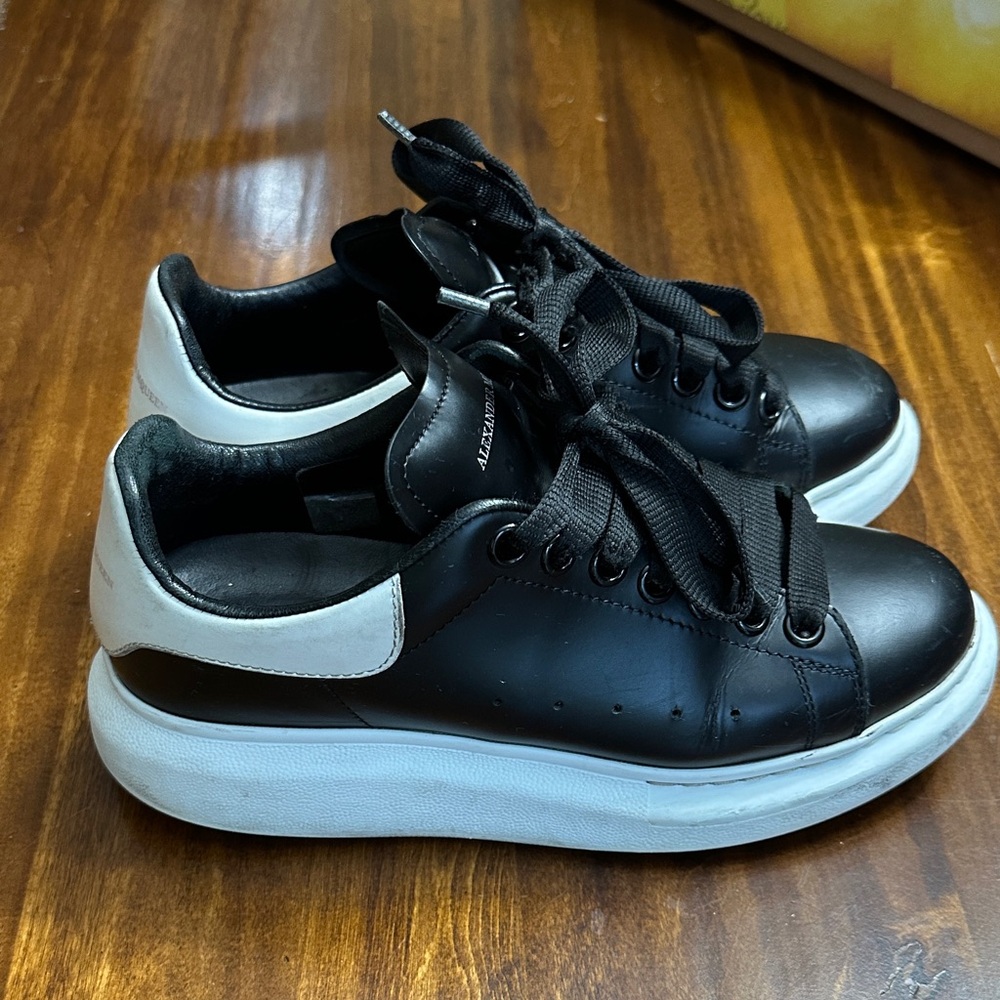 Alexander McQueen Exaggerated Sole Sneakers Black and White.